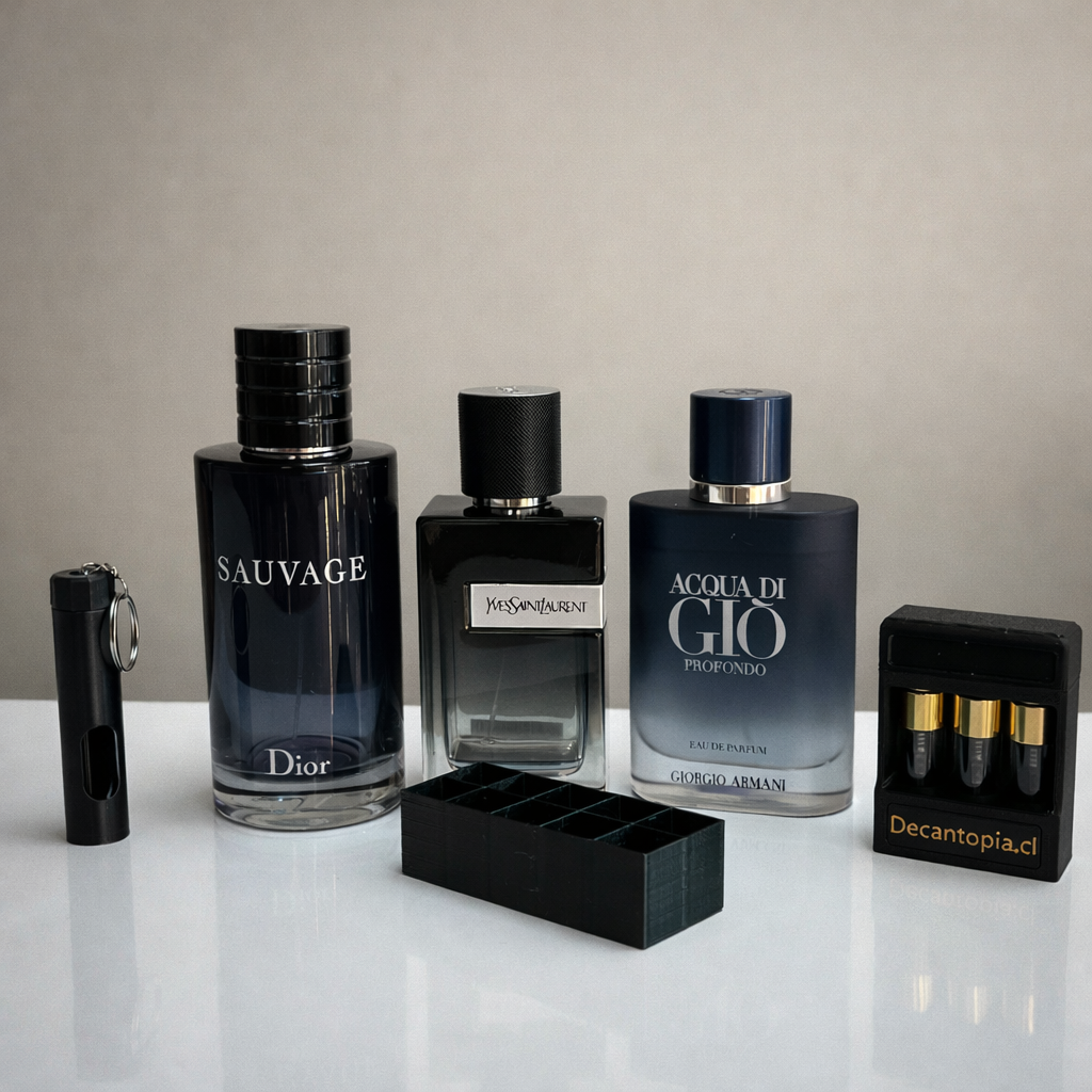 Set Más Vendidos + Holder + Porta Decant + Guía Digital