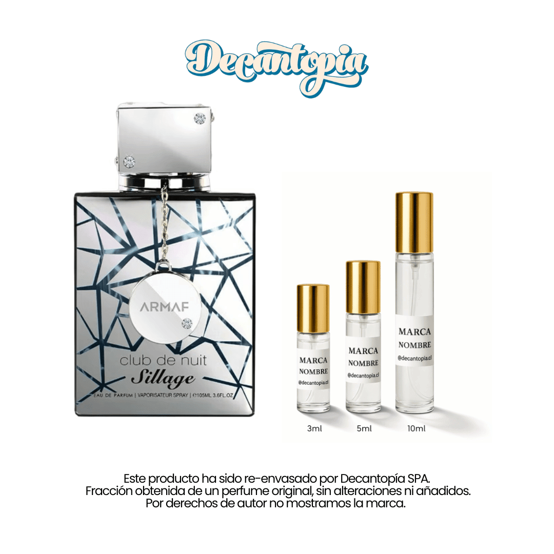 DECANT ARMAF - CLUB DE NUIT SILLAGE EDP (Dupe de Silver Mountain Water - Creed) - Decantopia