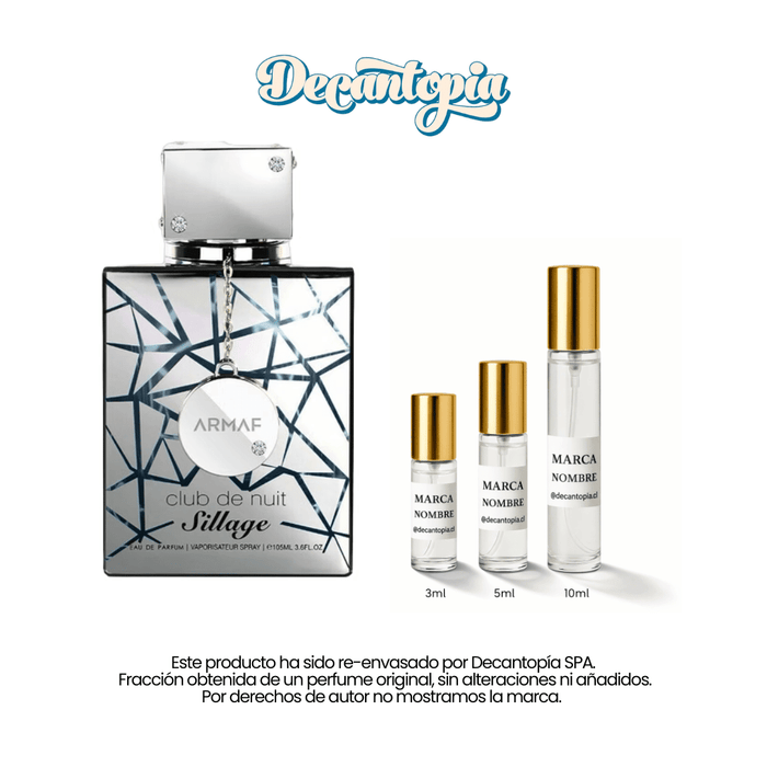 DECANT ARMAF  - CLUB DE NUIT SILLAGE EDP (Dupe de Silver Mountain Water - Creed)