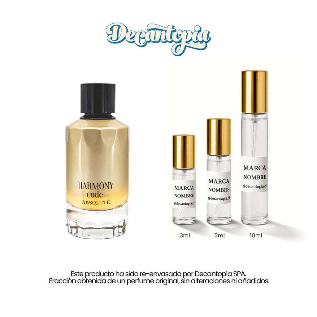 DECANT FRAGRANCE WORLD - HARMONY CODE ABSOLUTE (Dupe de Code Absolu - Armani) - Decantopia