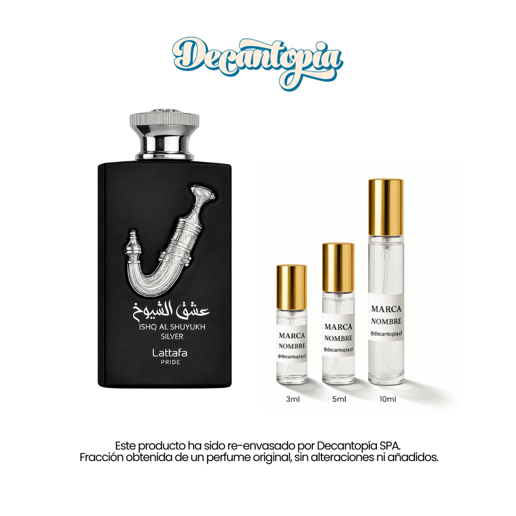 DECANT LATTAFA - ISHQ AL SHUYUKH SILVER (One Million Lucky - Paco Rabanne) - Decantopia