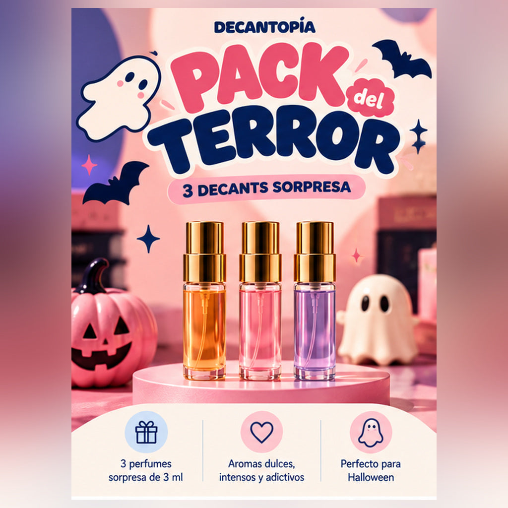 Pack del Terror: 3 decants sorpresa de 3 ml; imagen referencial