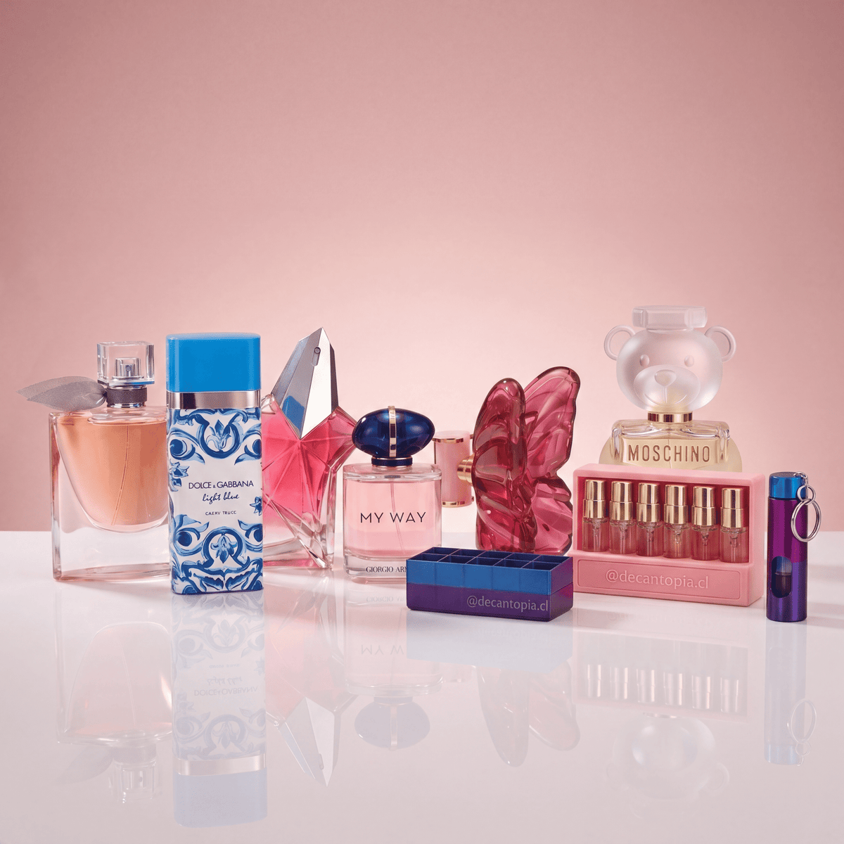 Set Diseñador (6un) + Holder + Caja + Llavero - Decantopia